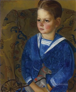 Russian Painting - BOY IN A SAILOR SUIT Boris Dmitrievich Grigoriev